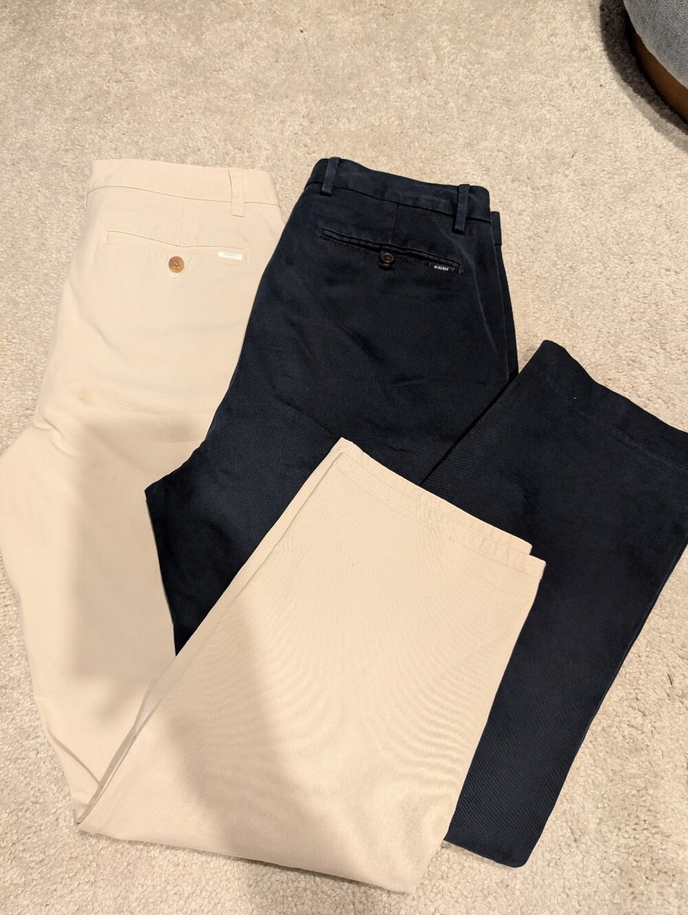 Bonobos Men's Classic Chino Pants Lot - Navy and Cream